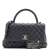 Coco Top Handle Bag Quilted Caviar Small