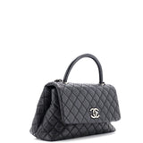 Coco Top Handle Bag Quilted Caviar Small