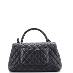 Coco Top Handle Bag Quilted Caviar Small