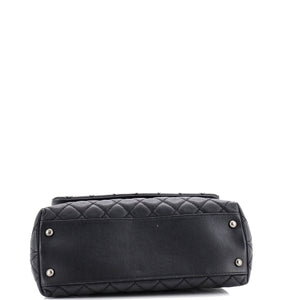 Coco Top Handle Bag Quilted Caviar Small
