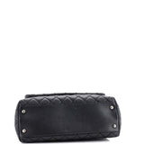 Coco Top Handle Bag Quilted Caviar Small