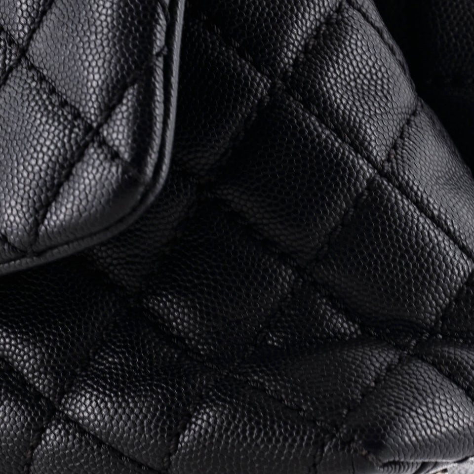 Coco Top Handle Bag Quilted Caviar Small
