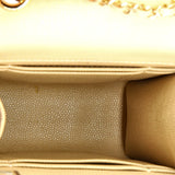 Golden Class Phone Holder Crossbody Bag Quilted Caviar