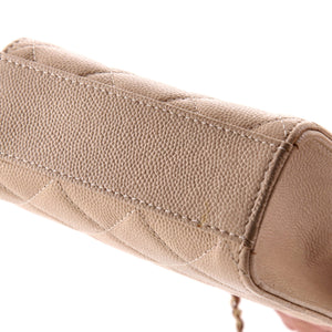 Golden Class Phone Holder Crossbody Bag Quilted Caviar