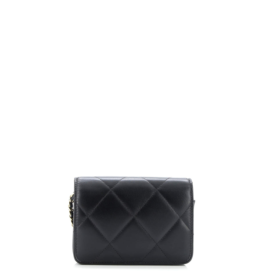 Crystal Geometric Frame CC Clutch with Chain Quilted Calfskin