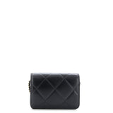 Crystal Geometric Frame CC Clutch with Chain Quilted Calfskin