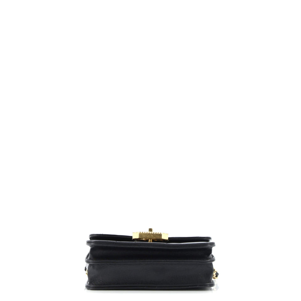 Crystal Geometric Frame CC Clutch with Chain Quilted Calfskin