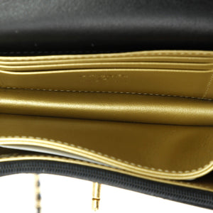 Crystal Geometric Frame CC Clutch with Chain Quilted Calfskin