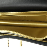 Crystal Geometric Frame CC Clutch with Chain Quilted Calfskin