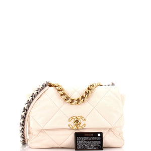 19 Flap Bag Quilted Leather Large