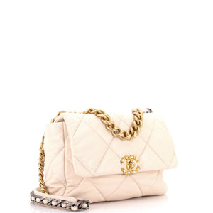 19 Flap Bag Quilted Leather Large