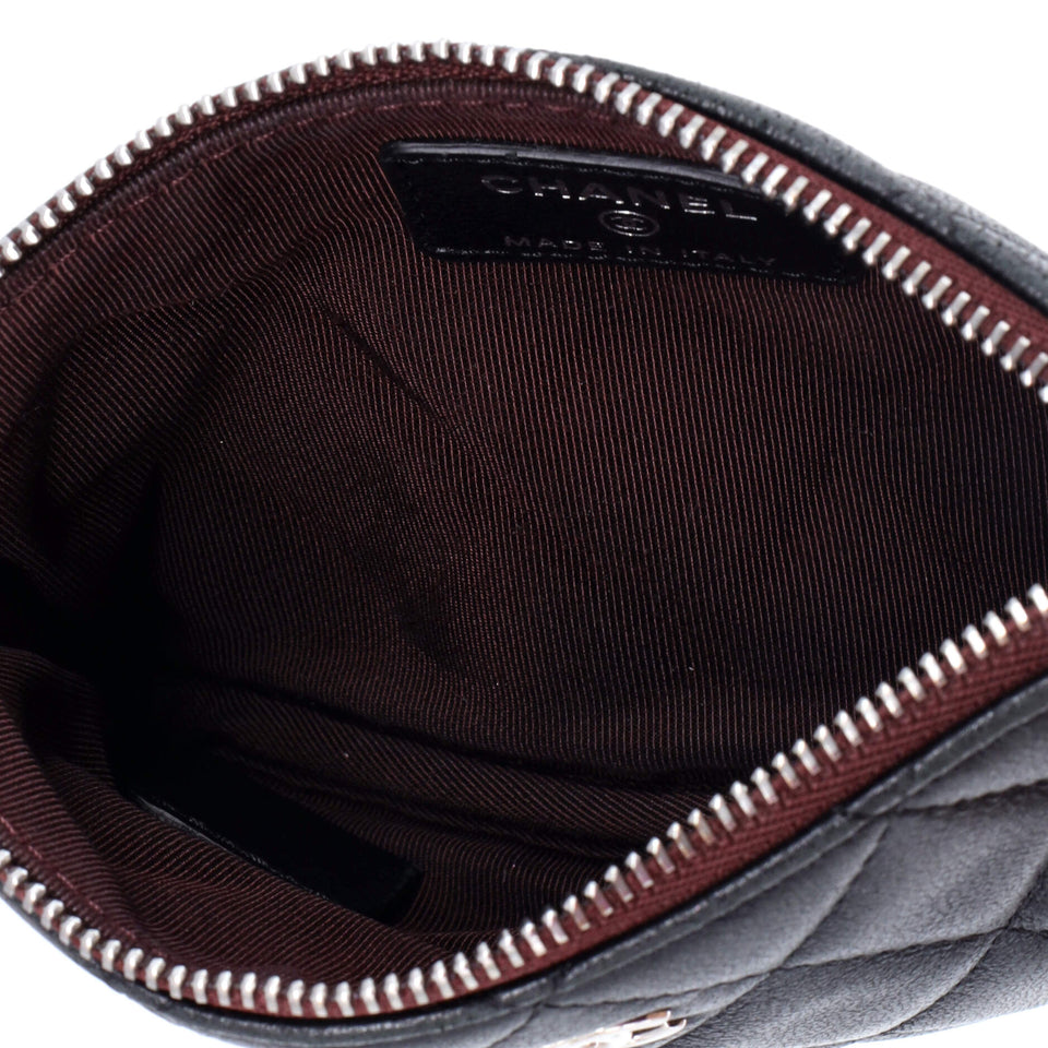 Classic O Case Pouch Quilted Lambskin Mini
