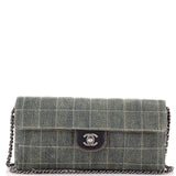 Chocolate Bar Flap Bag Quilted Denim East West