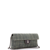 Chocolate Bar Flap Bag Quilted Denim East West
