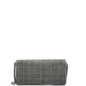 Chocolate Bar Flap Bag Quilted Denim East West