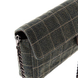 Chocolate Bar Flap Bag Quilted Denim East West