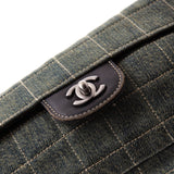 Chocolate Bar Flap Bag Quilted Denim East West