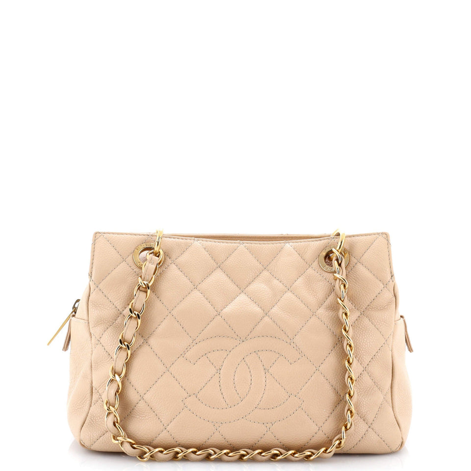 Petite Timeless Tote Quilted Caviar