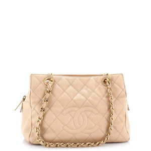 Petite Timeless Tote Quilted Caviar