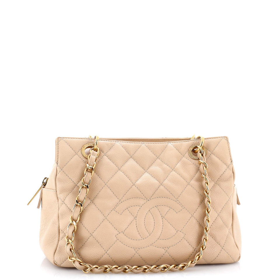 Petite Timeless Tote Quilted Caviar