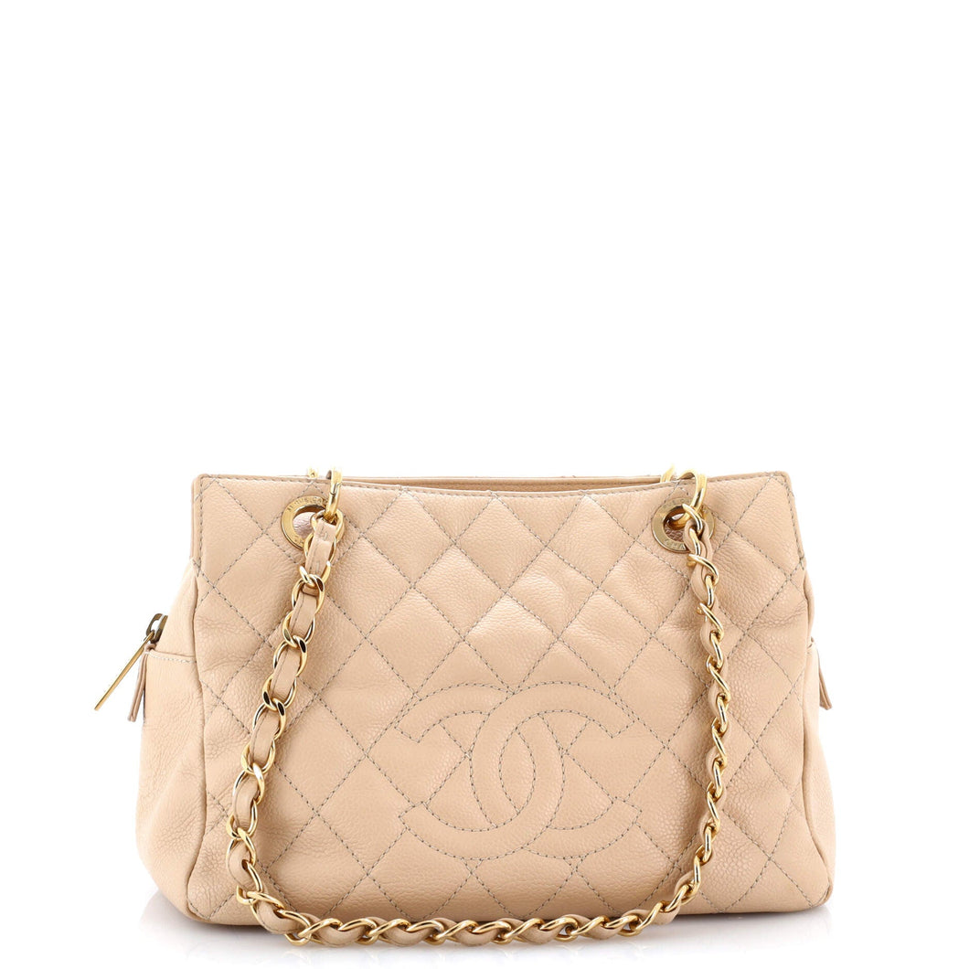 Petite Timeless Tote Quilted Caviar