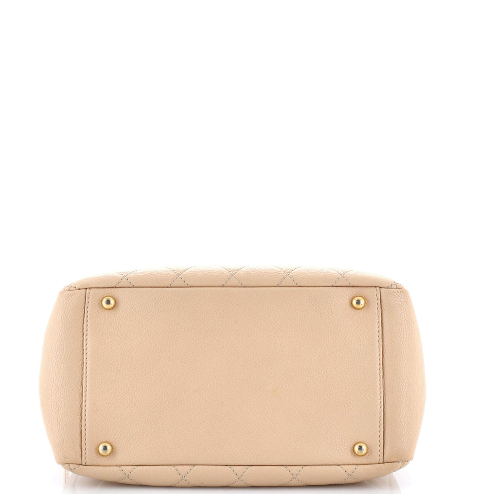 Petite Timeless Tote Quilted Caviar