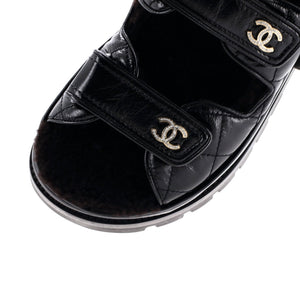 Women's Velcro Dad Sandals Leather and Shearling