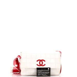 Sport Line Square Quilt Flap Messenger Bag Lambskin Small