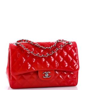 Classic Double Flap Bag Quilted Patent Jumbo