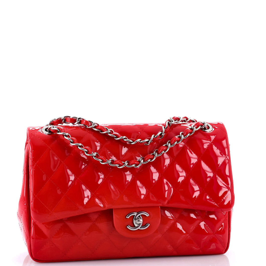 Classic Double Flap Bag Quilted Patent Jumbo