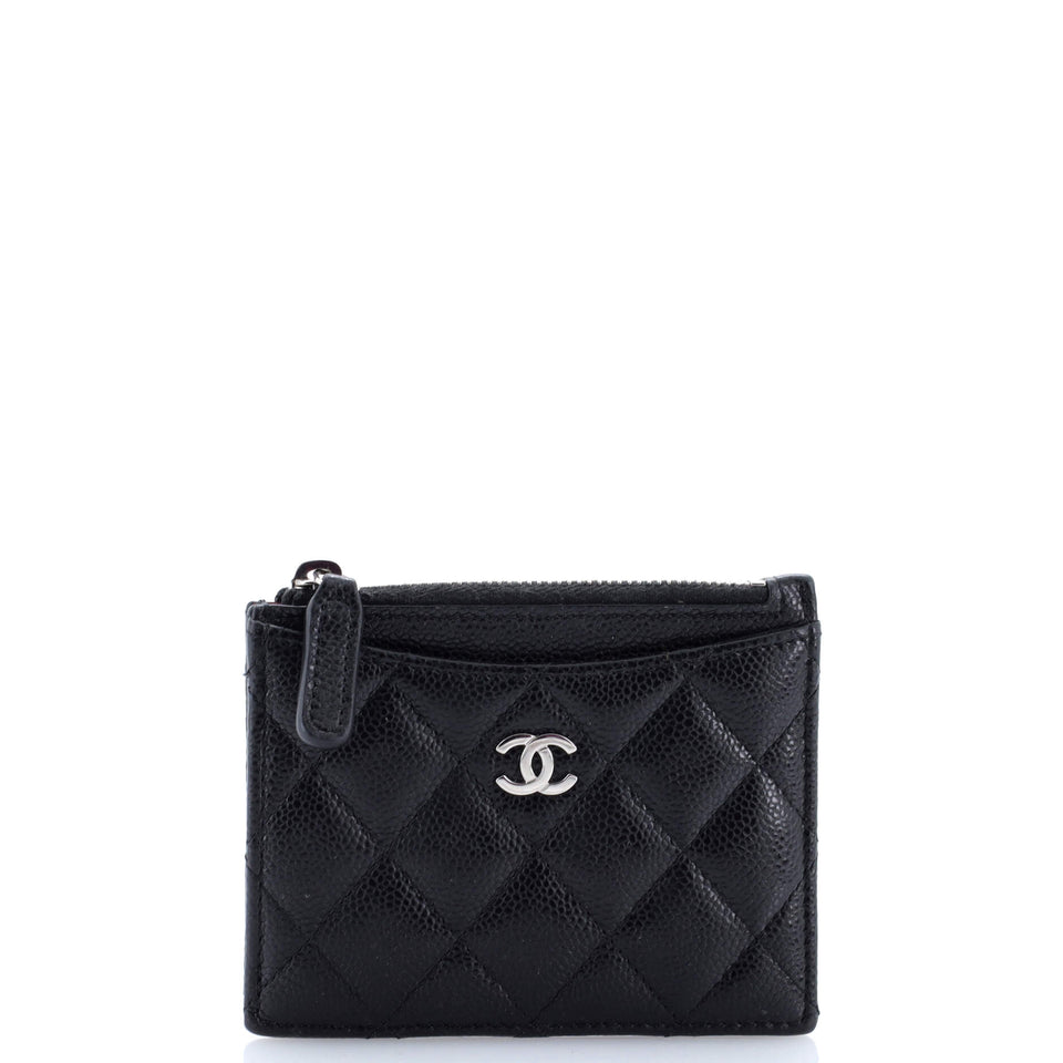 CC Zip Card Holder Quilted Caviar