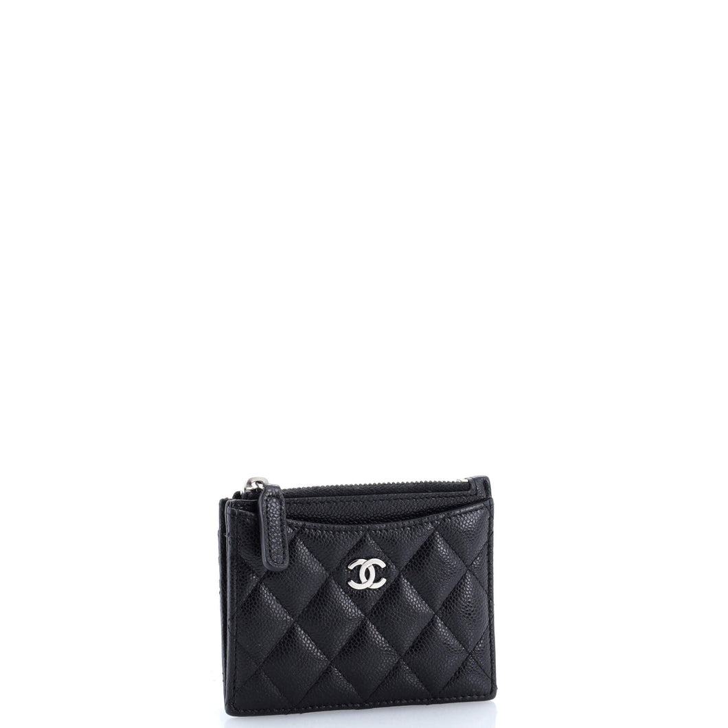CC Zip Card Holder Quilted Caviar