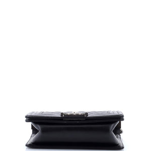 Boy Flap Bag Quilted Caviar Small