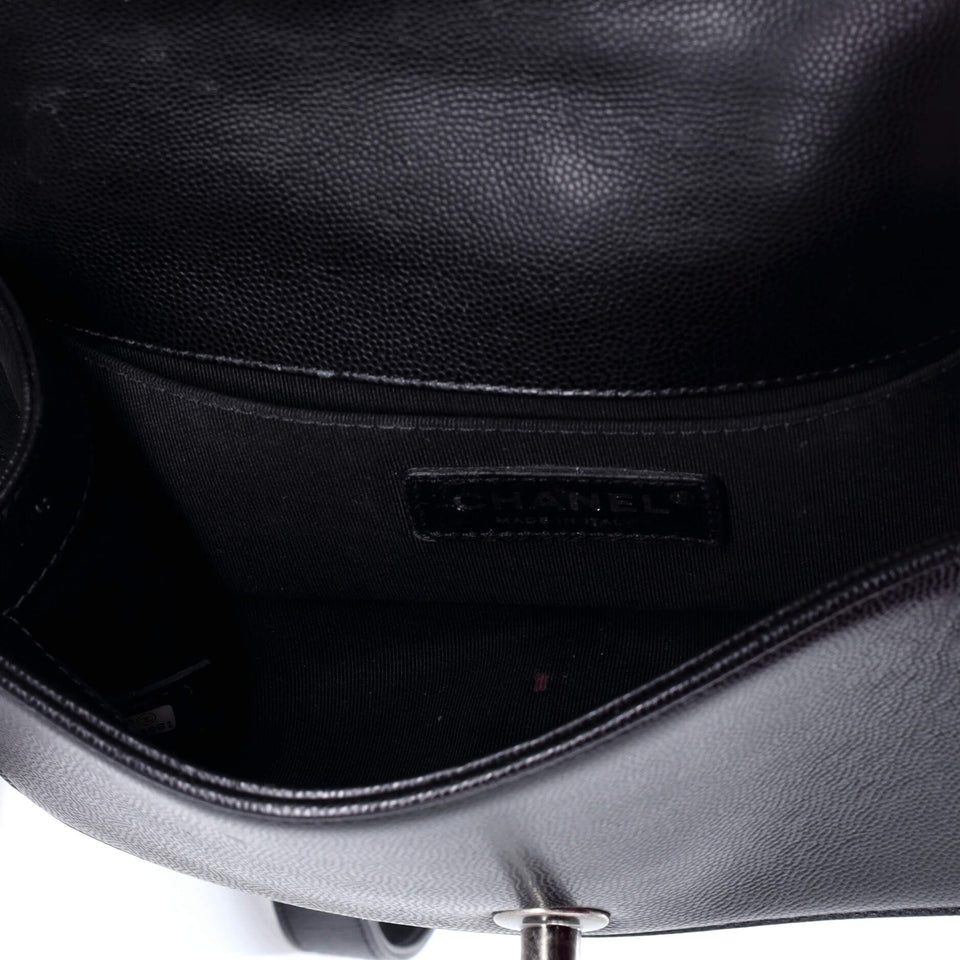 Boy Flap Bag Quilted Caviar Small
