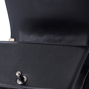 Boy Flap Bag Quilted Caviar Small