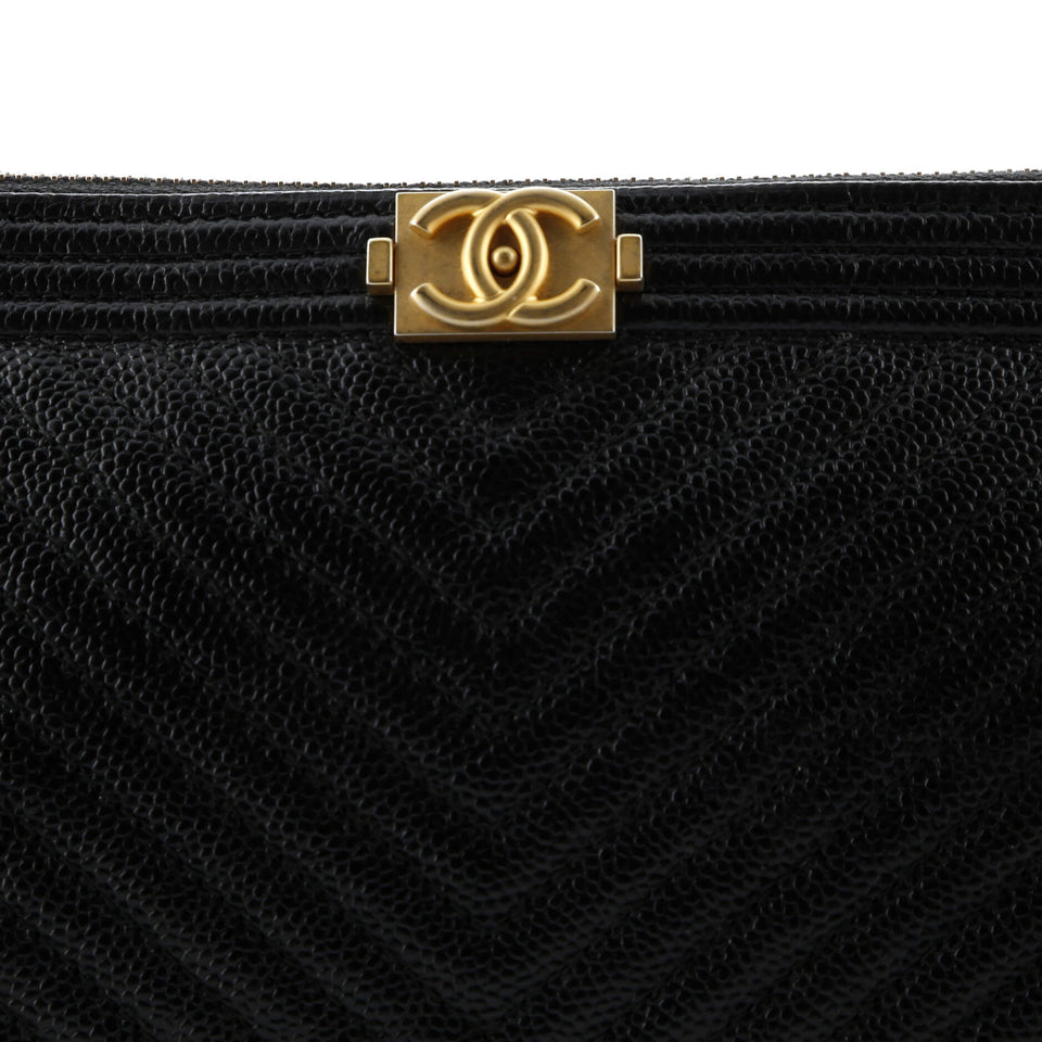Boy O Case Clutch Chevron Caviar Medium