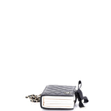 CC Book Card Holder with Chain Quilted Lambskin