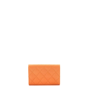 CC Chain Flap Card Case Quilted Caviar