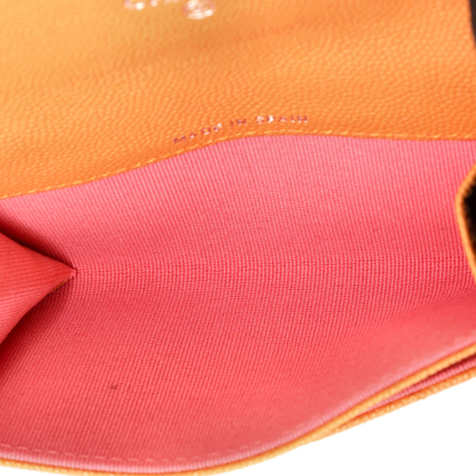 CC Chain Flap Card Case Quilted Caviar
