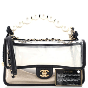 Sand By The Sea Pearl Flap Bag PVC with Lambskin Medium