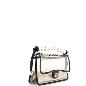 Sand By The Sea Pearl Flap Bag PVC with Lambskin Medium