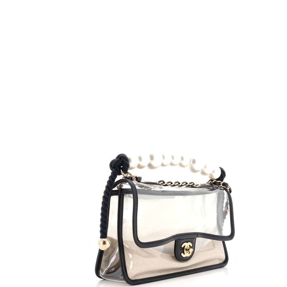 Sand By The Sea Pearl Flap Bag PVC with Lambskin Medium