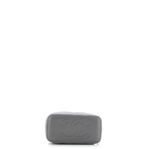 Classic Top Handle Vanity Case with Chain Quilted Lambskin Small