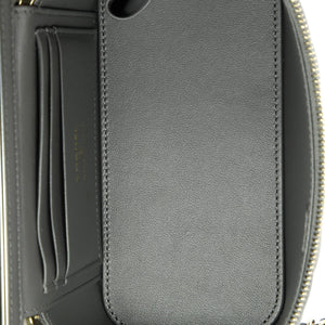 Classic Top Handle Vanity Case with Chain Quilted Lambskin Small