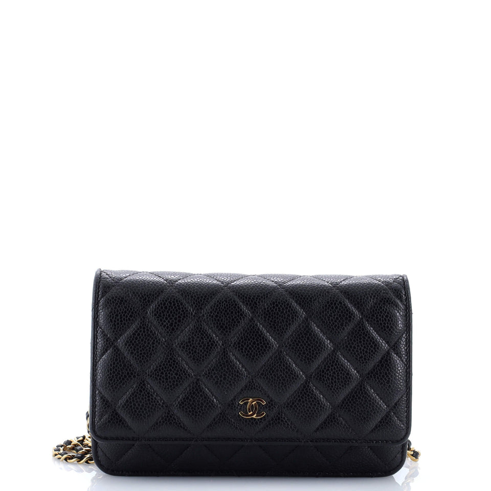 Wallet on Chain Quilted Caviar