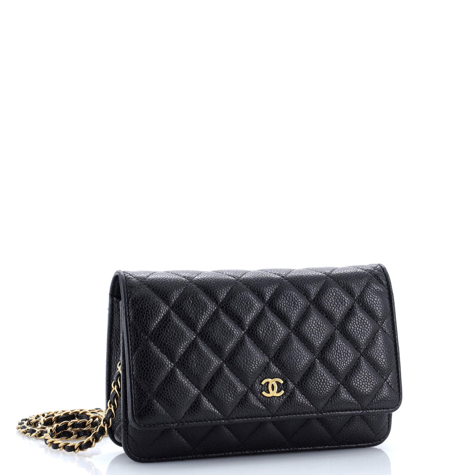 Wallet on Chain Quilted Caviar