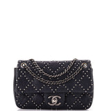 Paris-Dallas Metal Beauty Flap Bag Studded Quilted Distressed Calfskin Small