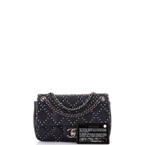 Paris-Dallas Metal Beauty Flap Bag Studded Quilted Distressed Calfskin Small