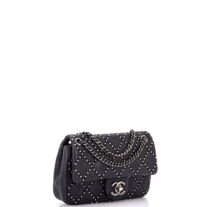 Paris-Dallas Metal Beauty Flap Bag Studded Quilted Distressed Calfskin Small