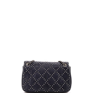 Paris-Dallas Metal Beauty Flap Bag Studded Quilted Distressed Calfskin Small